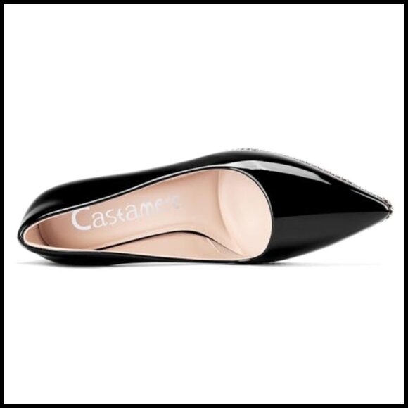 Women Elegant Stiletto Pumps Slip On Classic Party Dress Shoes Beaded Embellishments